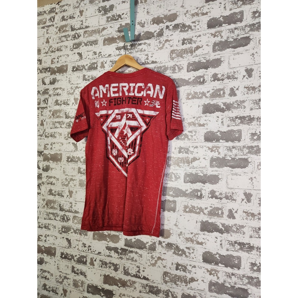 American Fighter Training Division Red Graphic Tee Men's Large Athletic Fit Y2K‎ - Picture 12 of 16